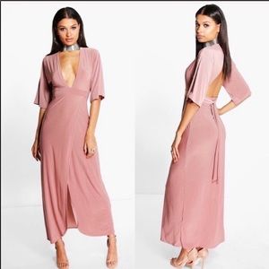 Deep V-neck Maxi Dress
